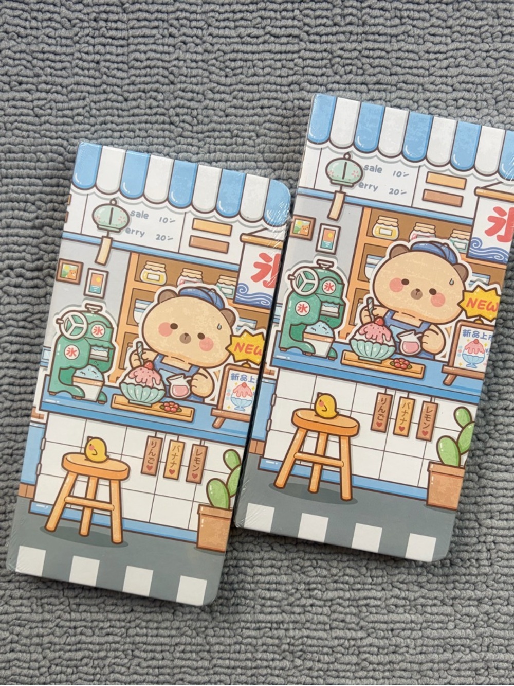Cute Kawaii Blue Dessert Shop Notebook Set